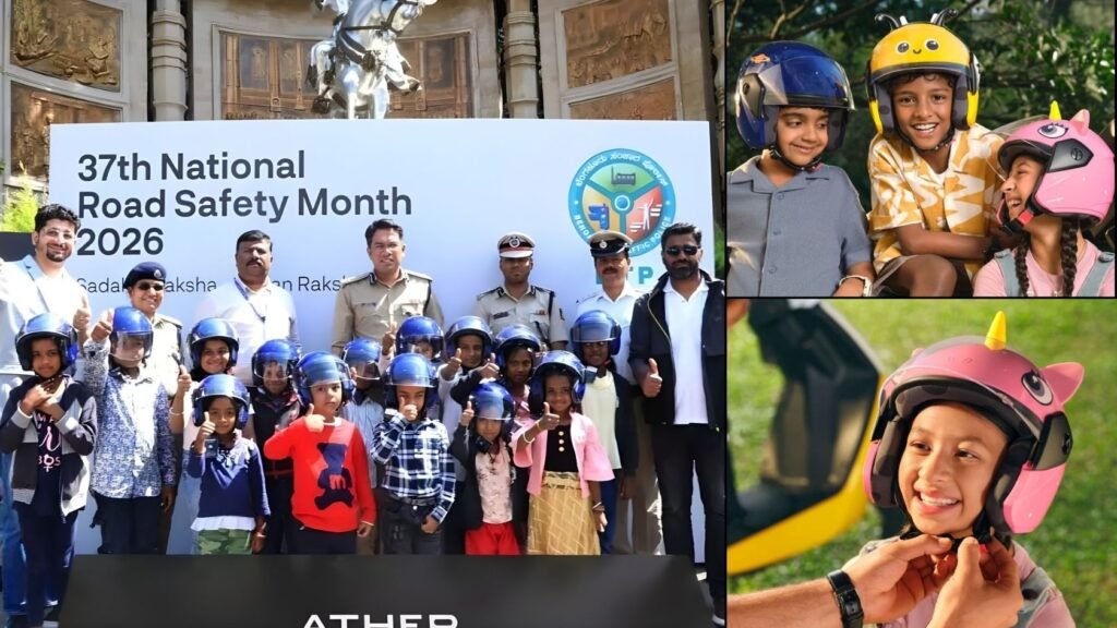 Ather Gifts 100 Kids Helmets to Bengaluru Traffic Police