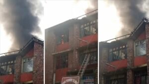 Fire Breaks Out at Sainik School Sujanpur; Building Evacuated Amid Panic Fire Breaks Out at Sainik School Sujanpur; Building Evacuated Amid Panic