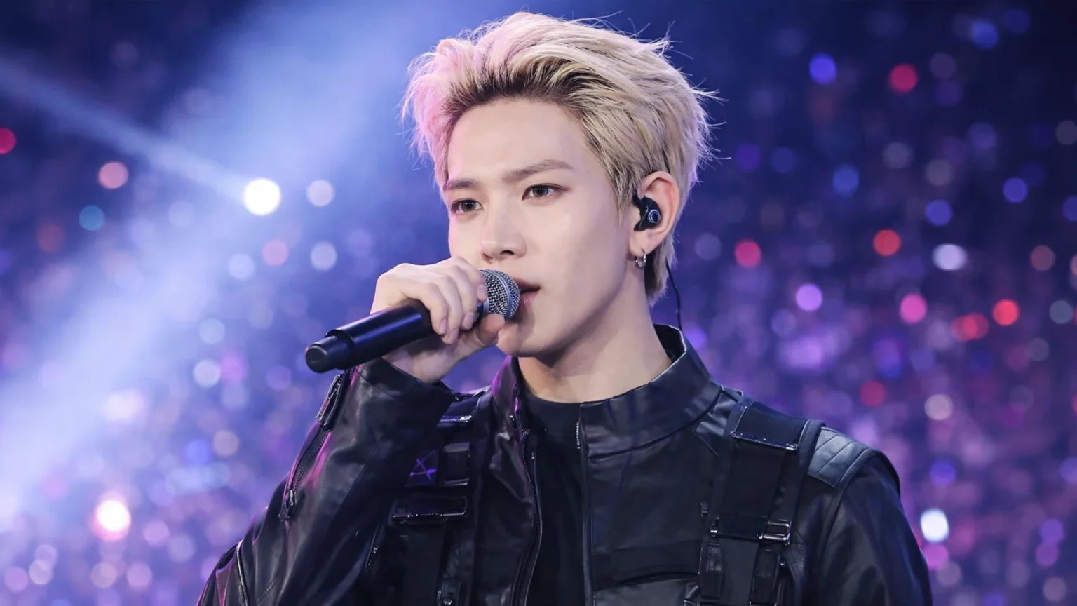 K-pop star Heeseung performing during Enhypen concert