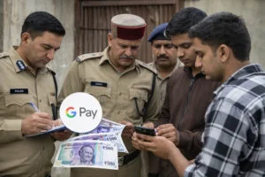 Police investigating a job scam case in Bilaspur where youths were cheated of ₹1 lakh through Google Pay transactions