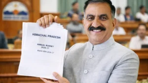 CM Sukhvinder Singh Sukhu presenting the Budget 2026 in Himachal Assembly