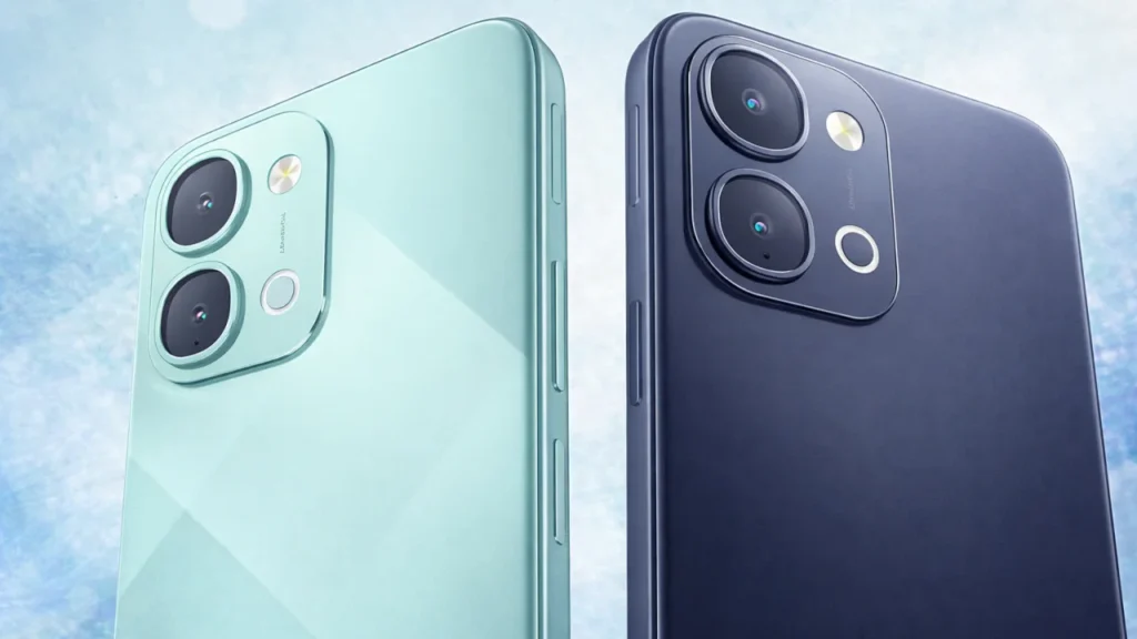 iQOO Z11x 5G smartphone showing display and camera design on a modern desk.