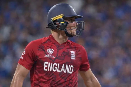 England batter Jacob Bethell during his century innings against India in the T20 World Cup 2026 semifinal