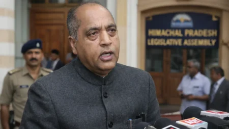Jairam Thakur Criticises Himachal Budget 2026, Calls It “Directionless and Disappointing” Jairam Thakur speaking to media outside Himachal Assembly reacting to Budget 2026