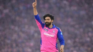 Ravindra Jadeja wearing Rajasthan Royals jersey during IPL training ahead of the 2026 season