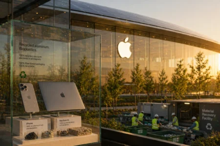 Apple's 2025 Environmental Progress Report highlights 30% recycled materials in products and a 2030 carbon neutrality goal.