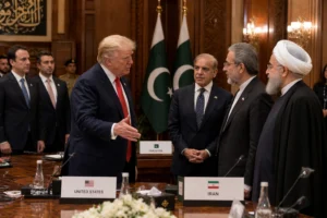 Diplomatic talks in Islamabad with Trump, Iranian delegates, and Pakistani mediators in a high-level meeting
